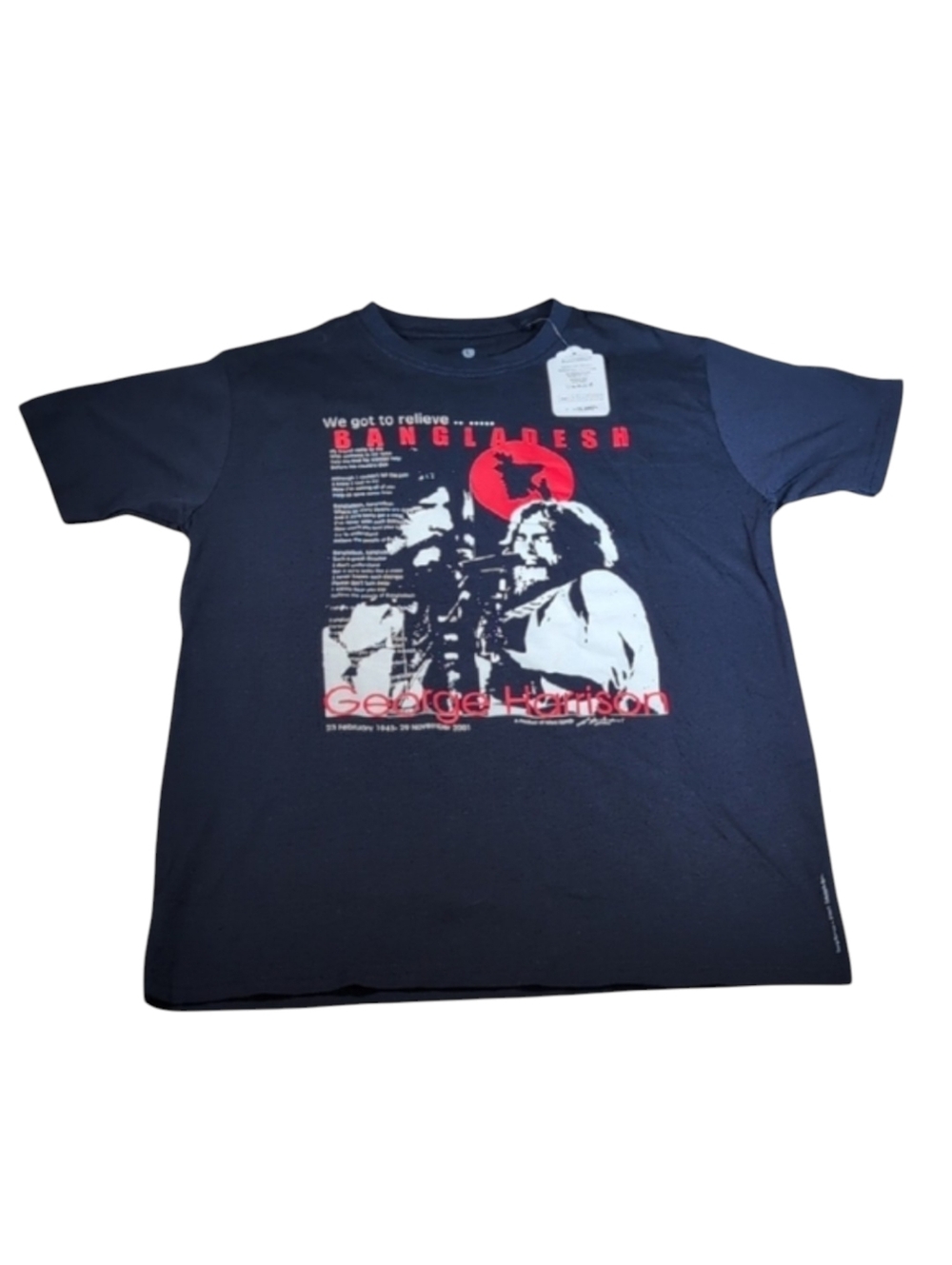 George Harrison Bangladesh Graphic Tee Size Large